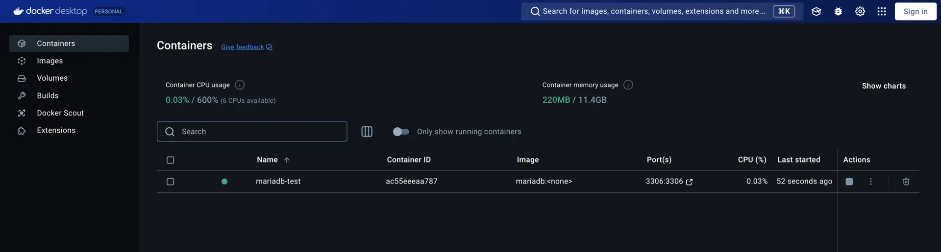 MariaDB Instance