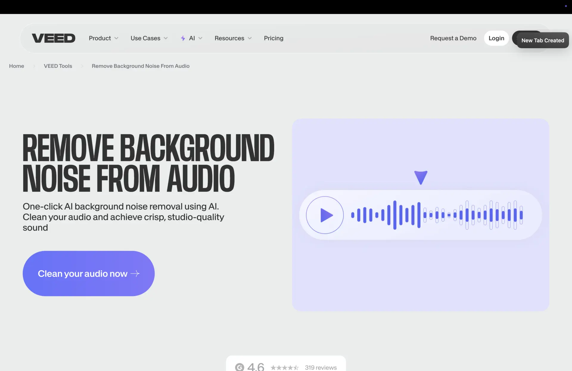 veed remove background noise from audio