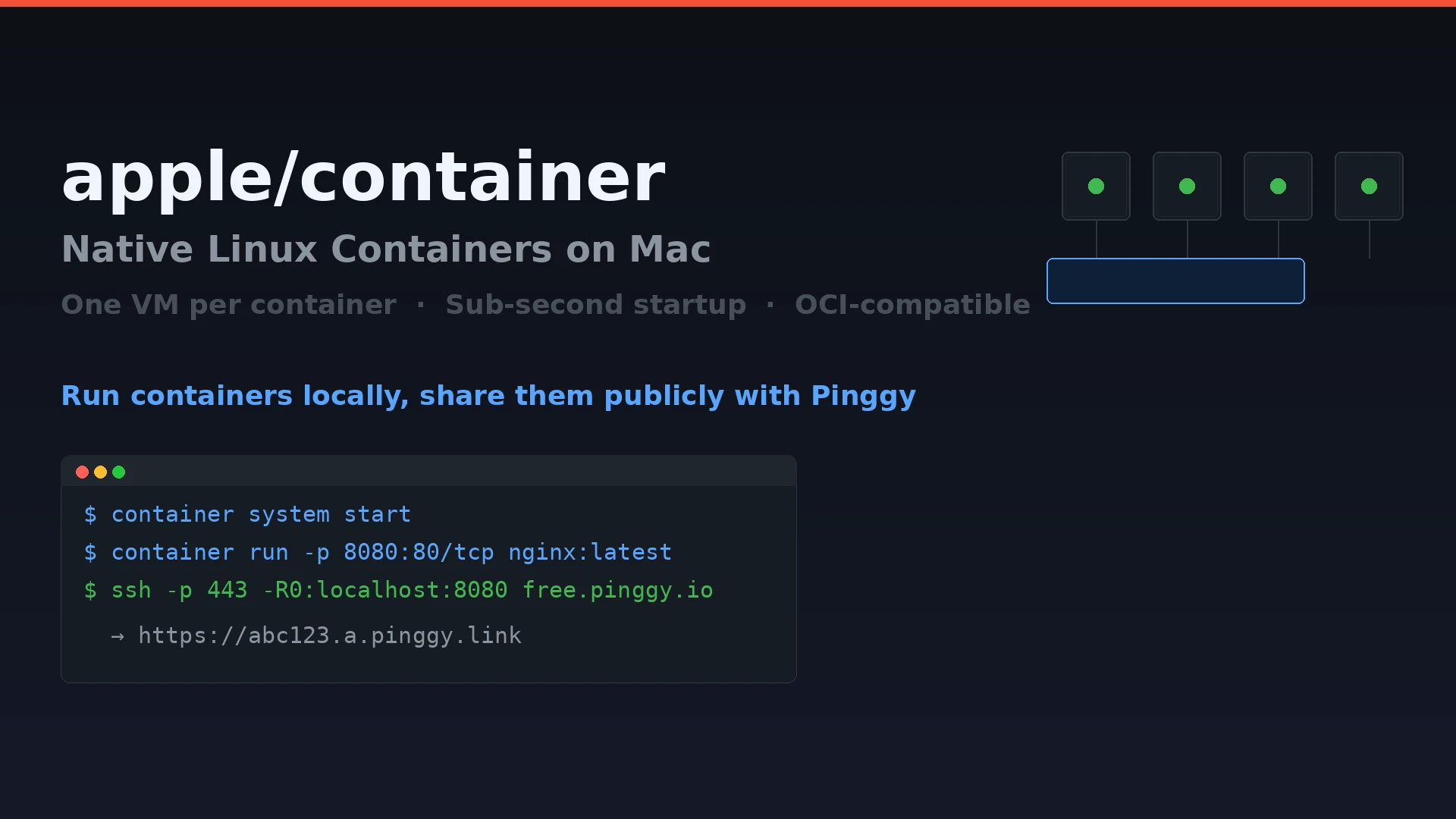 Apple container tool - native Linux containers on Mac without Docker Desktop