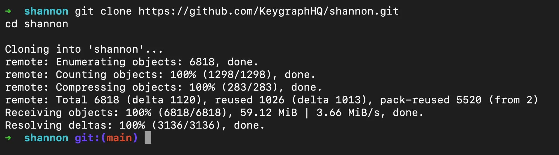 Cloning the Shannon repository