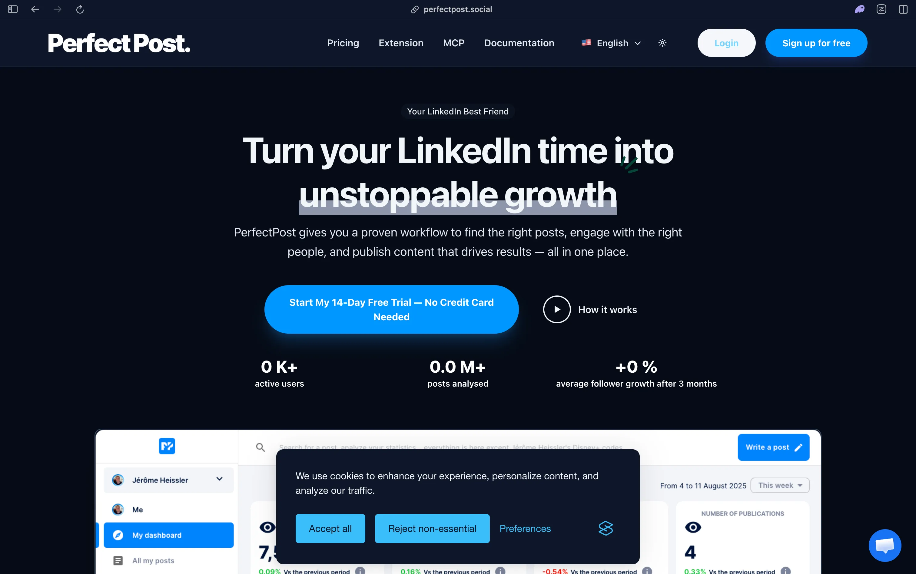 PerfectPost LinkedIn engagement workflow