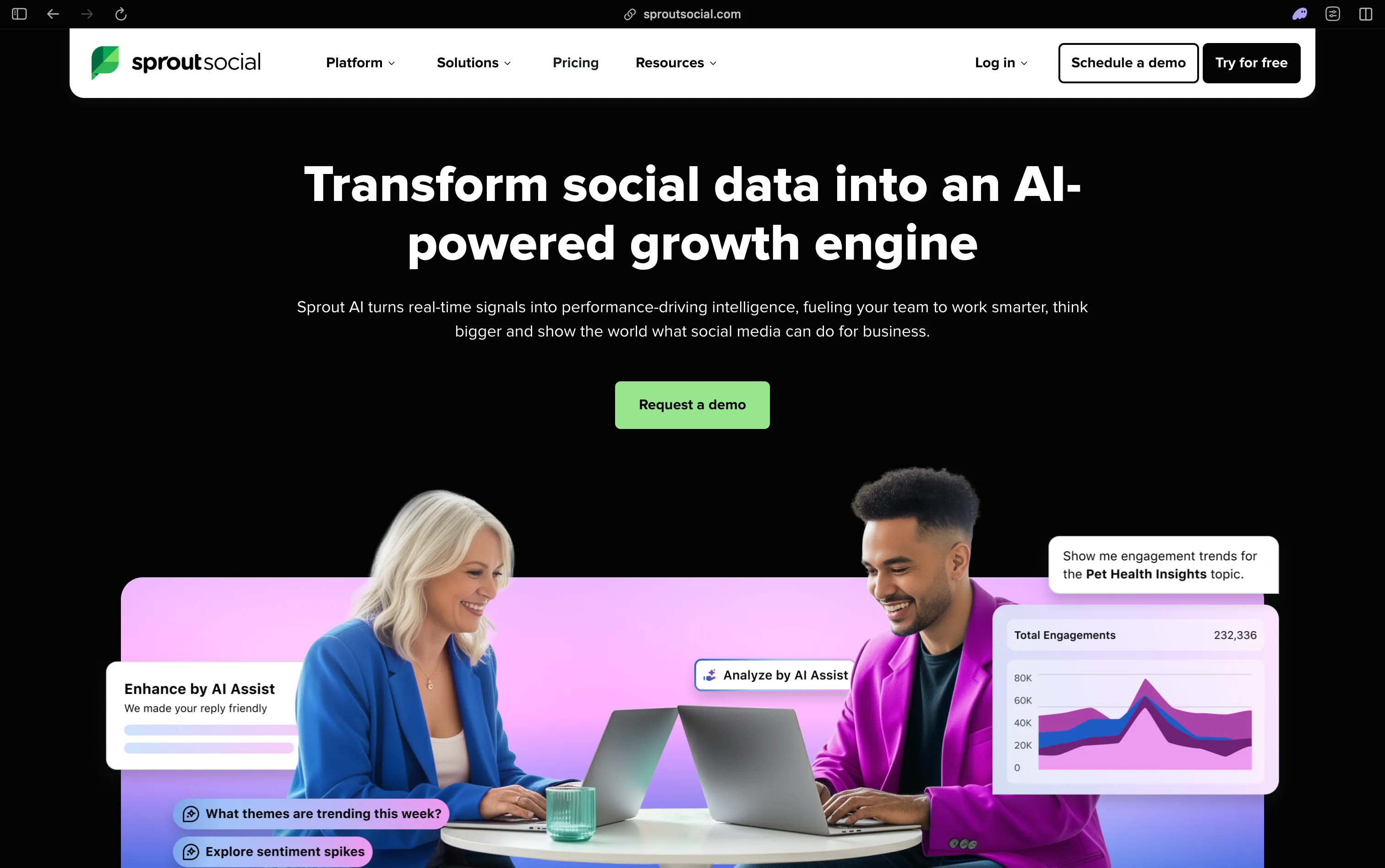 Sprout Social AI publishing and social intelligence