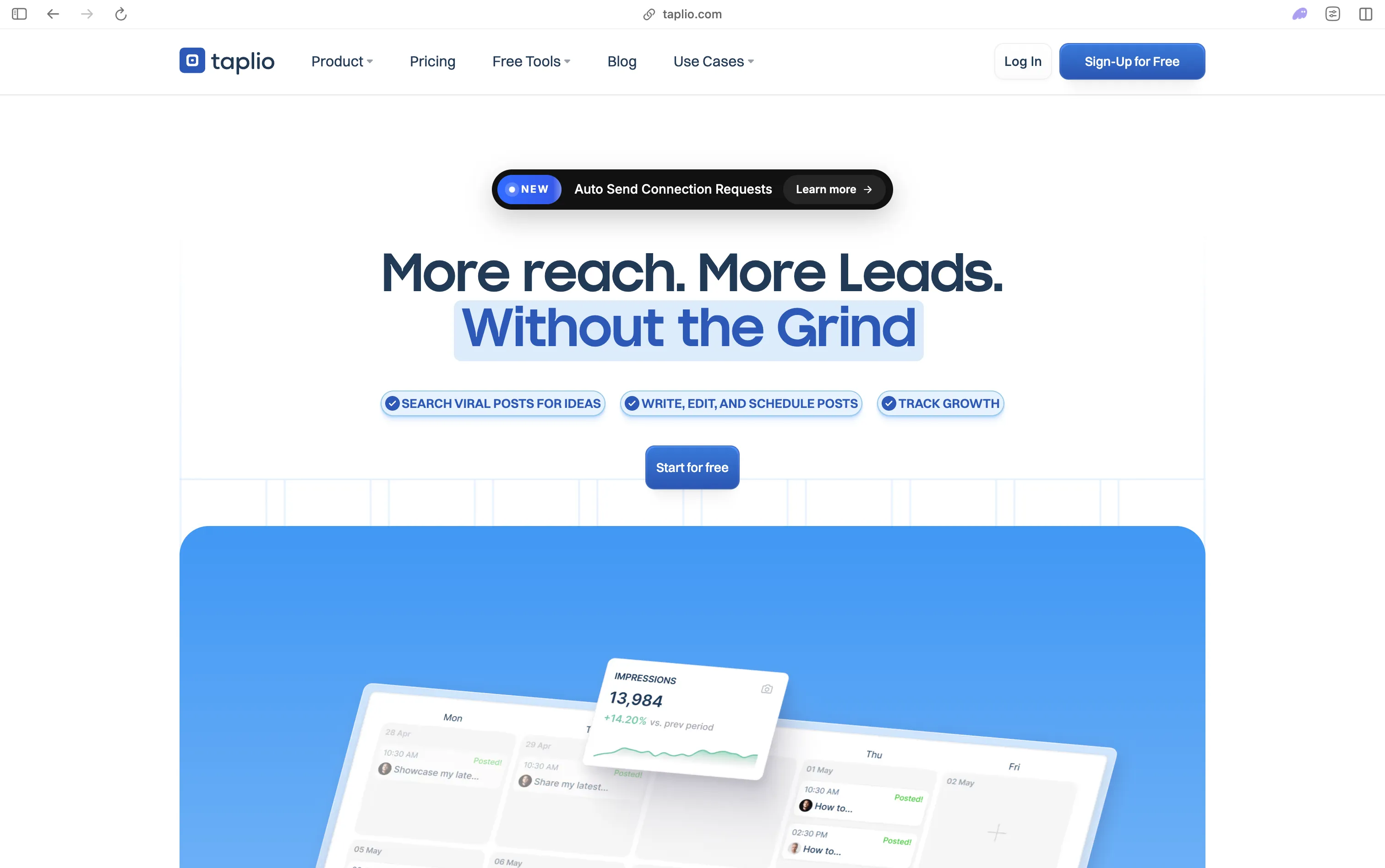 Taplio LinkedIn content and lead workflow
