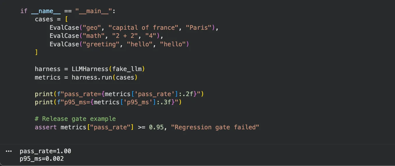 Coding harness example with validation checkpoints