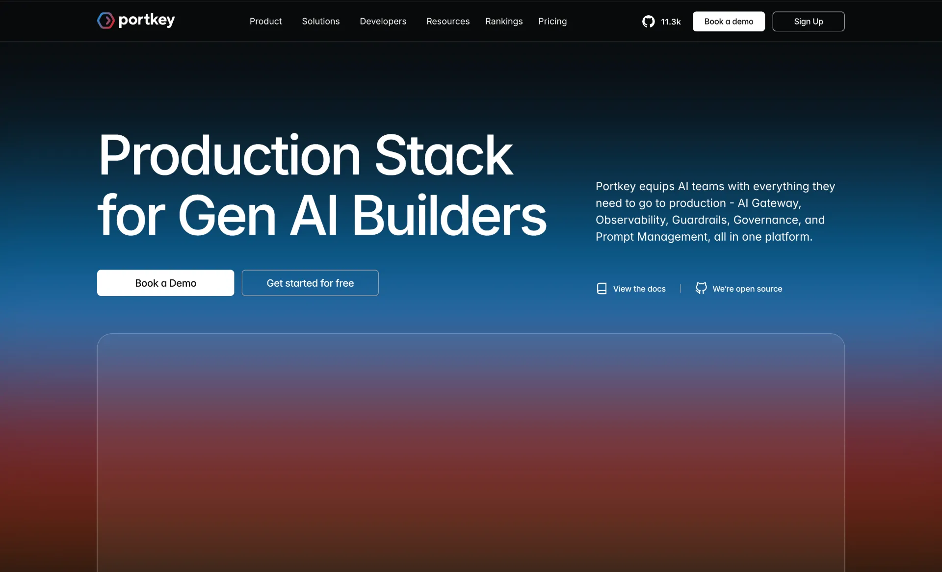 Portkey AI gateway dashboard