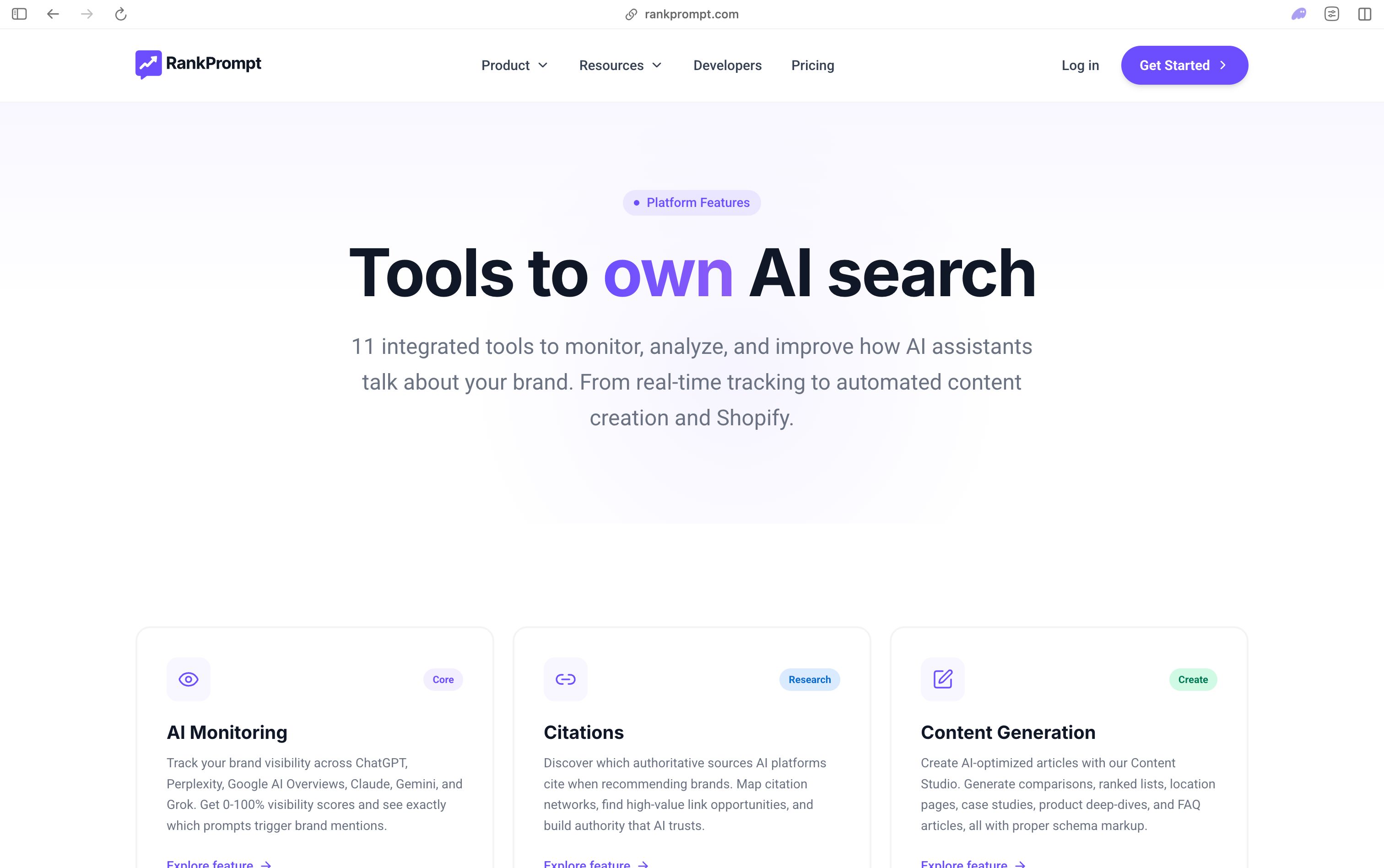RankPrompt AI visibility tracking