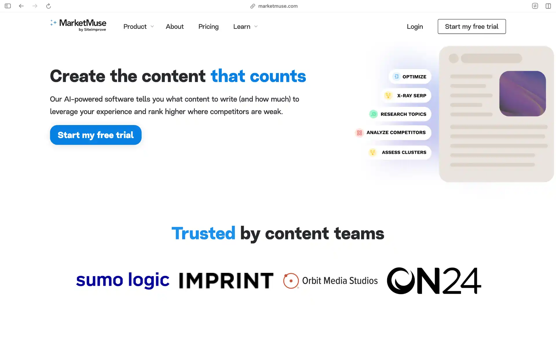 MarketMuse Content Intelligence