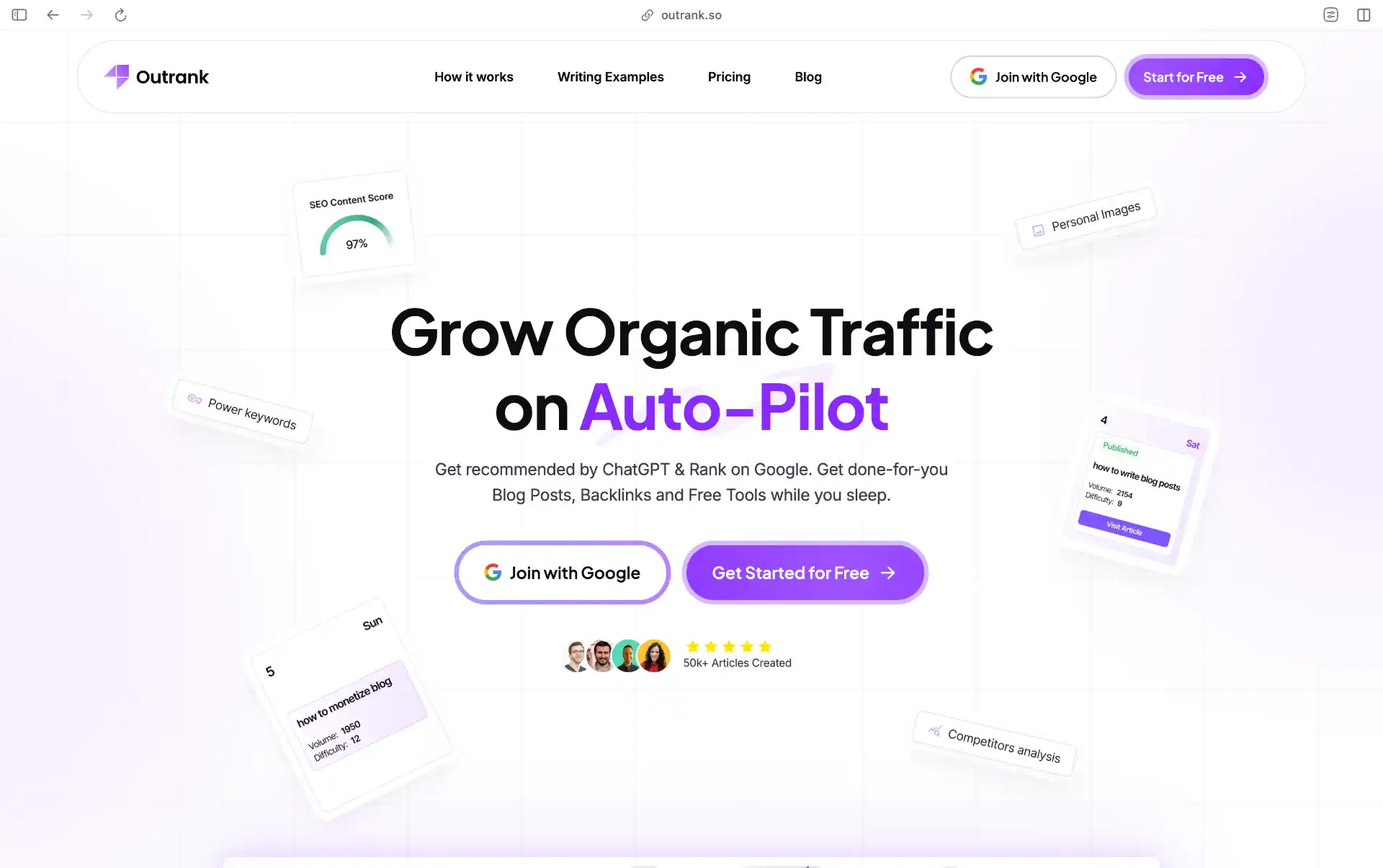Outrank AI SEO Content Platform