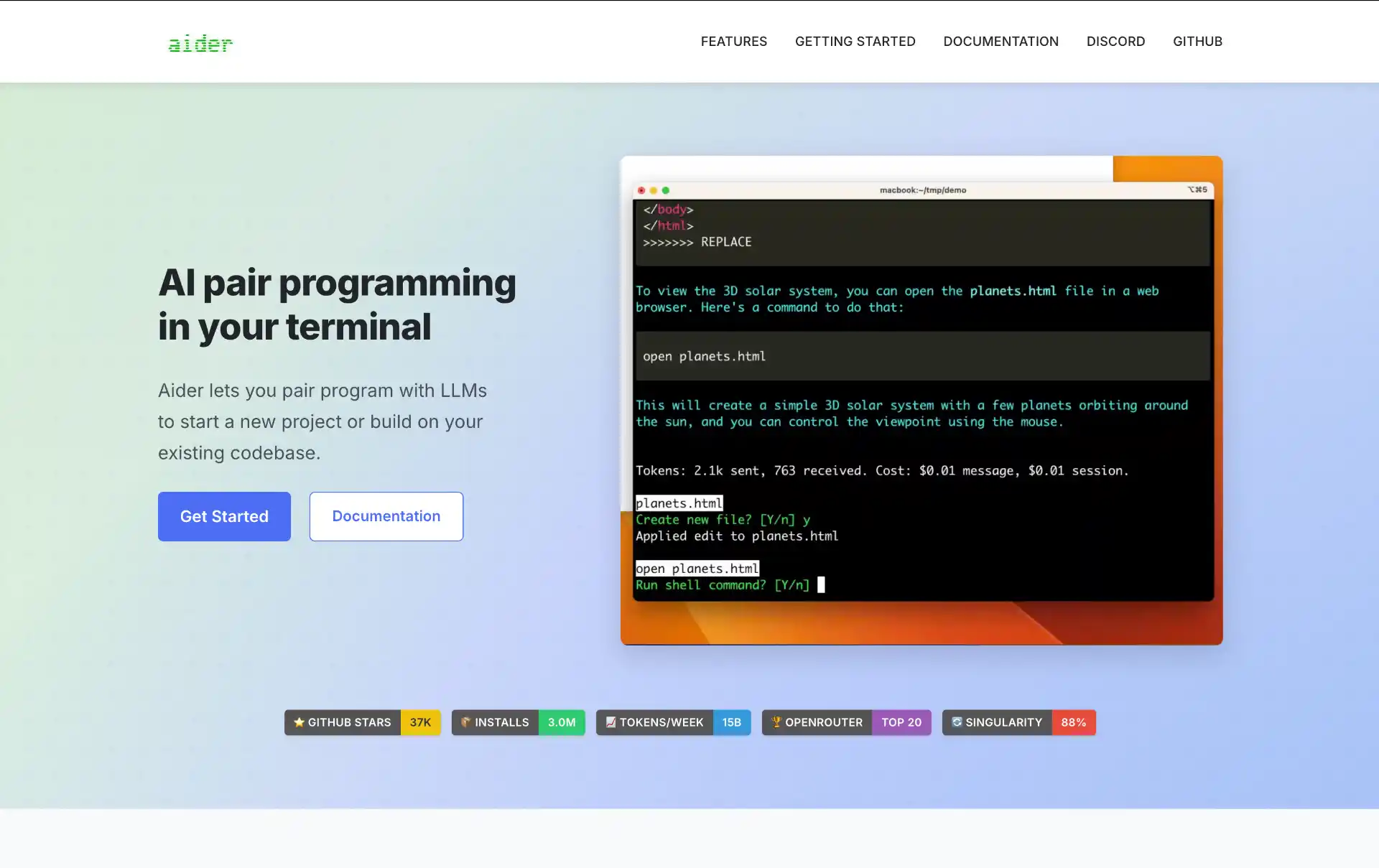 Aider AI Pair Programming