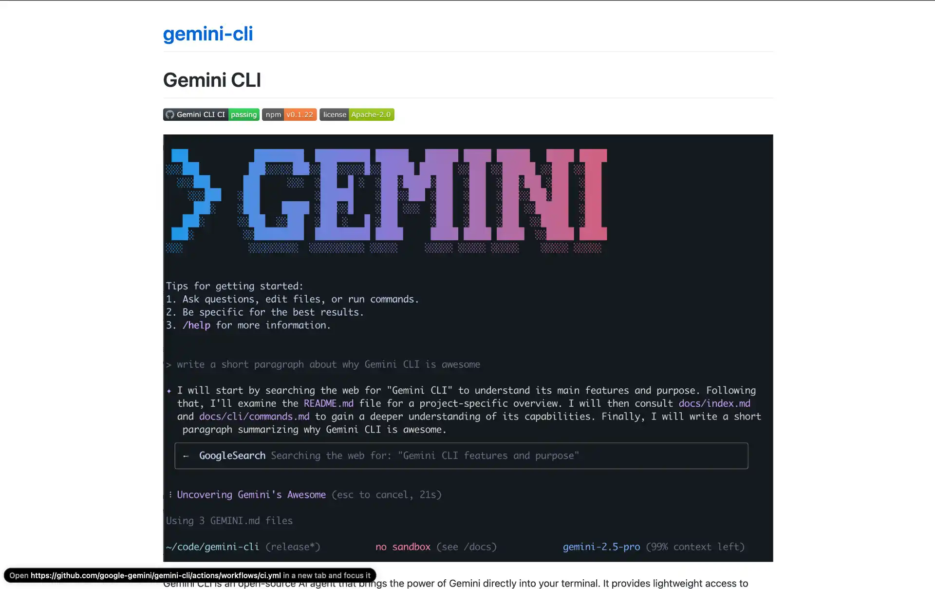 Gemini CLI AI Assistant