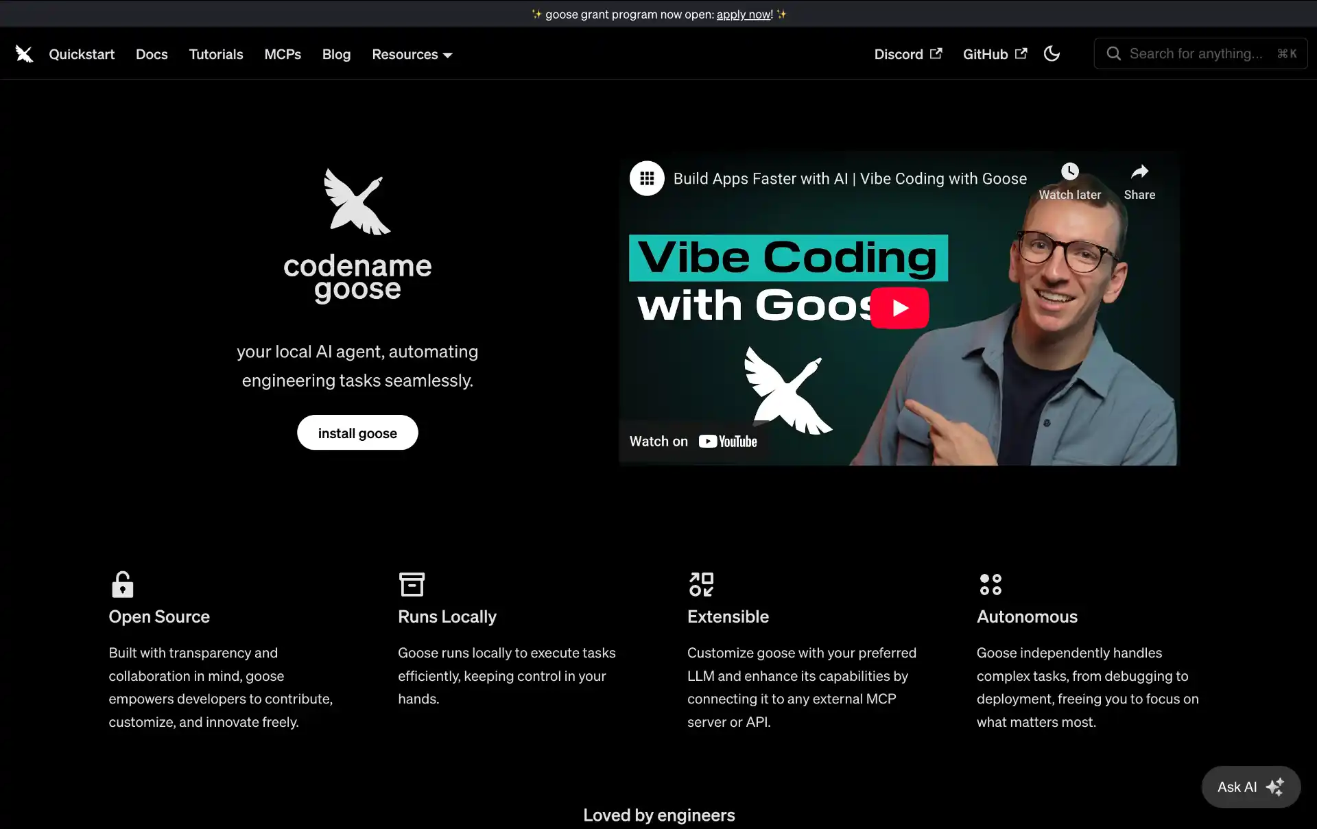 Goose AI Coding Agent