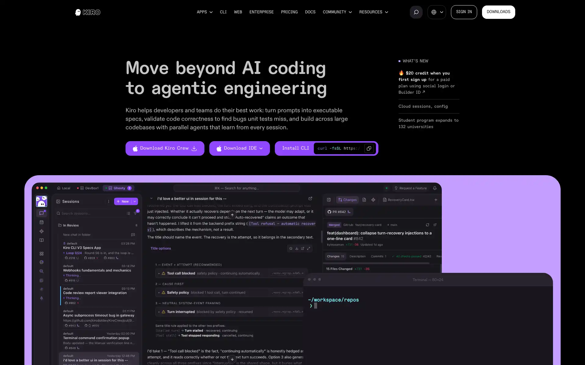 Kiro spec-driven agentic IDE from AWS