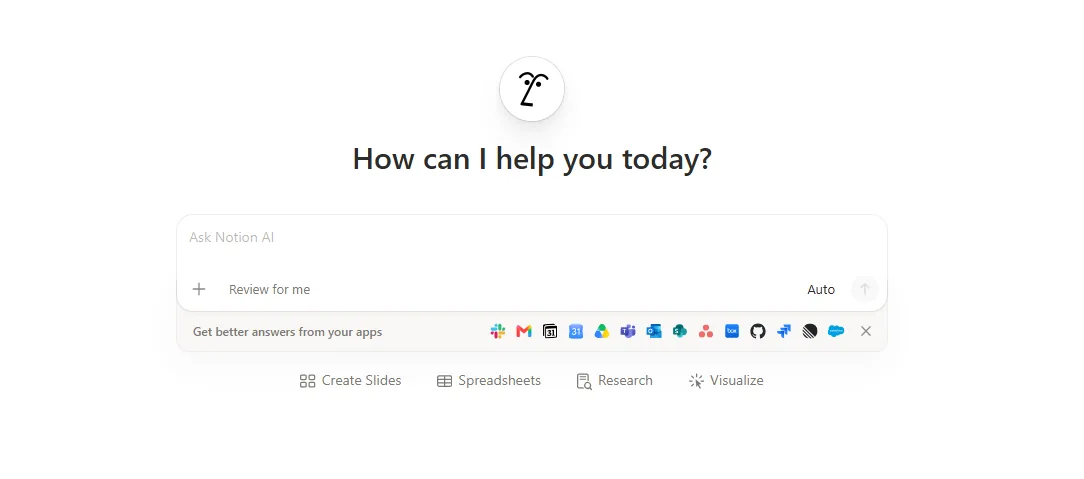 Notion AI prompt with connectors for apps such as Slack and GitHub