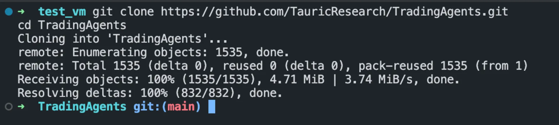 Cloning the TradingAgents repository