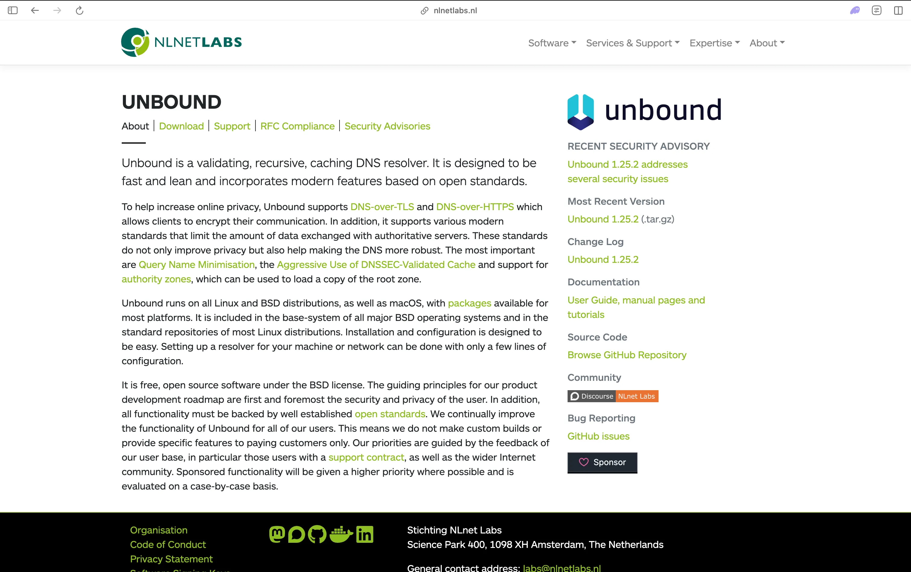 Unbound Recursive DNS Resolver by NLnet Labs