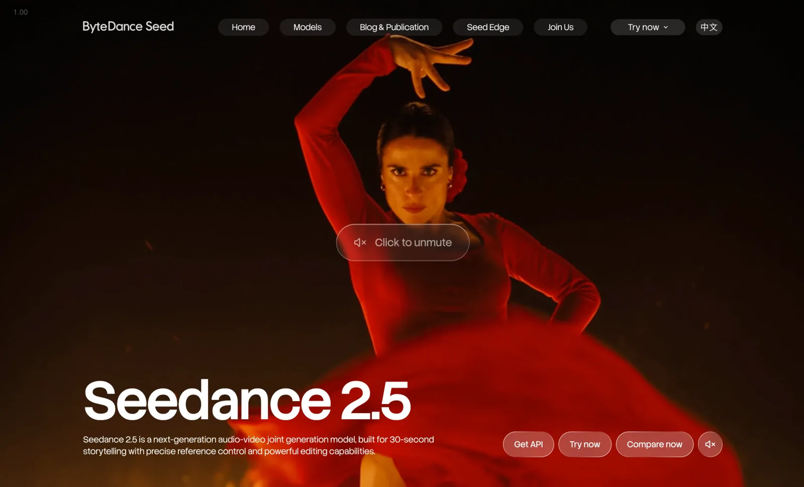 ByteDance Seed website introducing Seedance 2.5