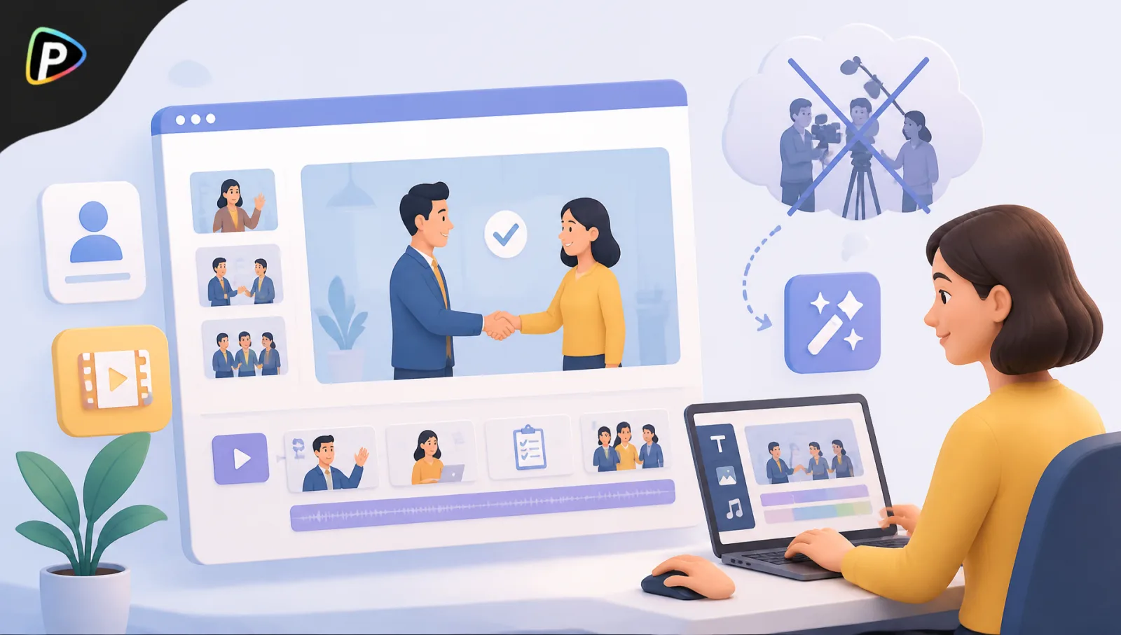 Creating an employee onboarding video with an AI explainer video maker instead of a film crew