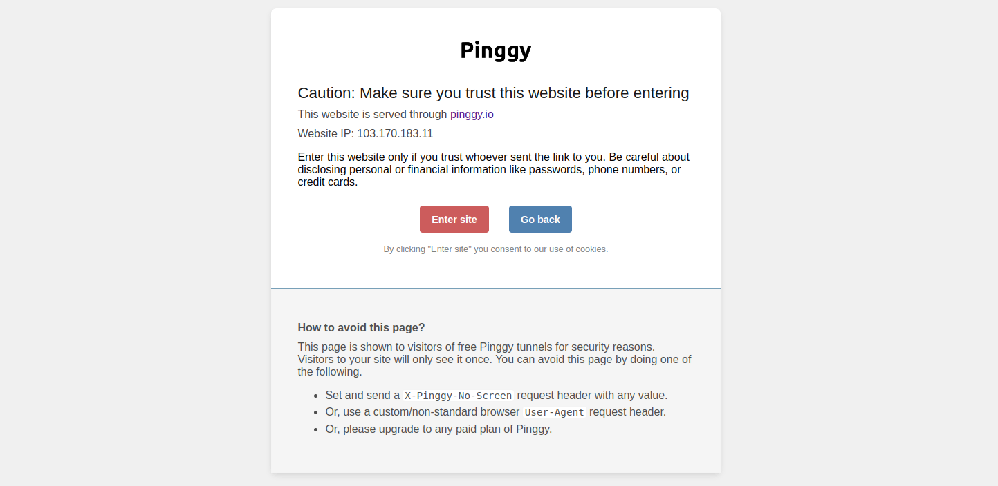 deceptive website warning