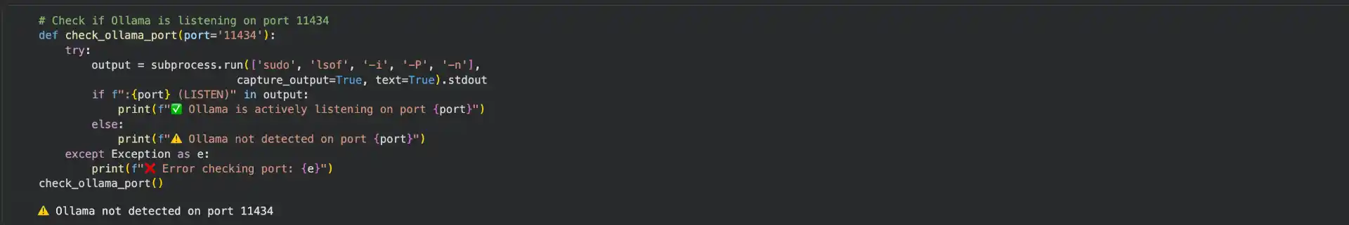 Check Ollama Port