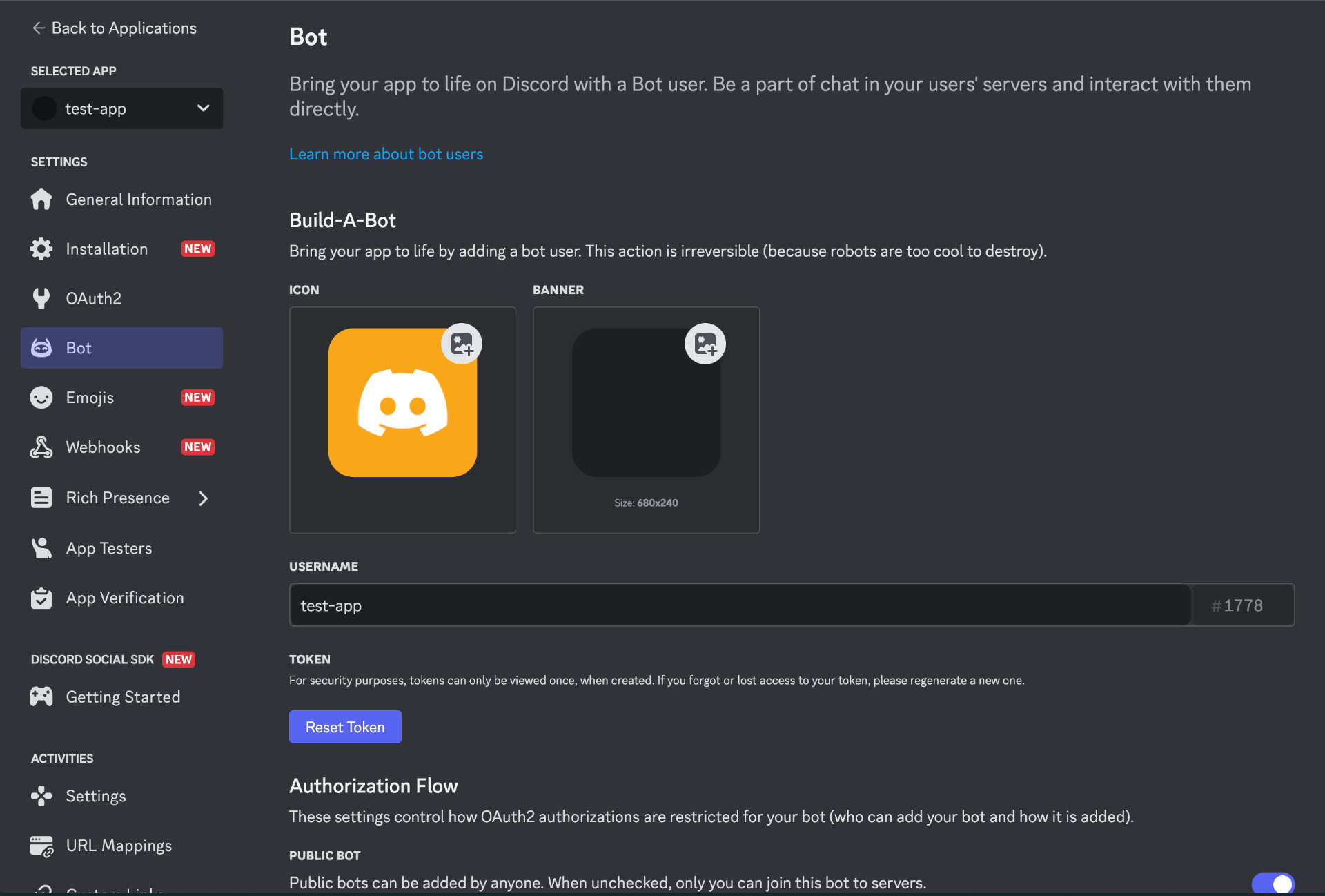 Add a bot to your application