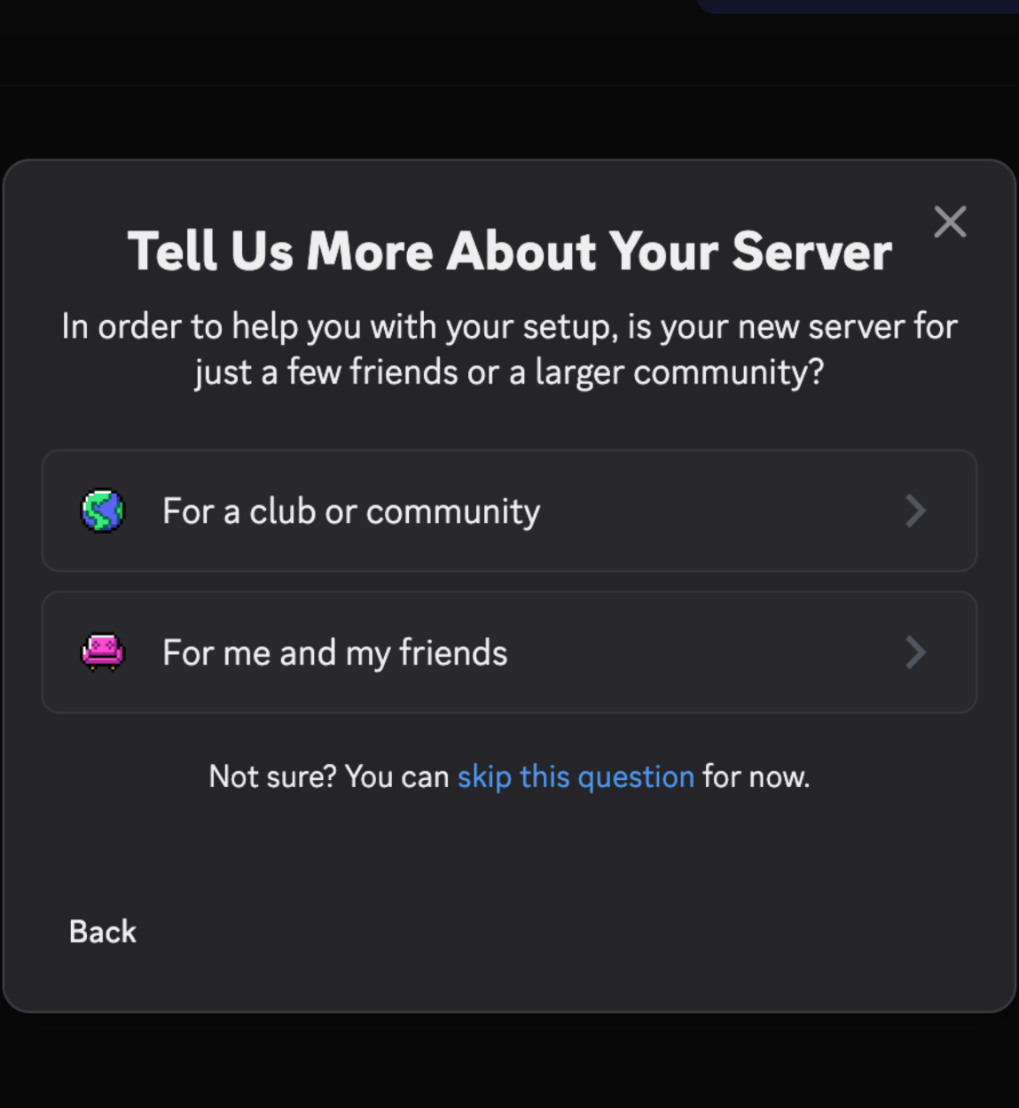 For me and my friends option