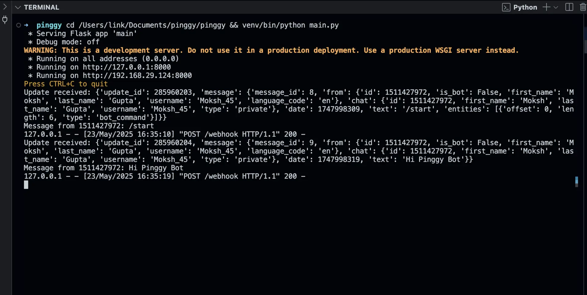 webhook logs