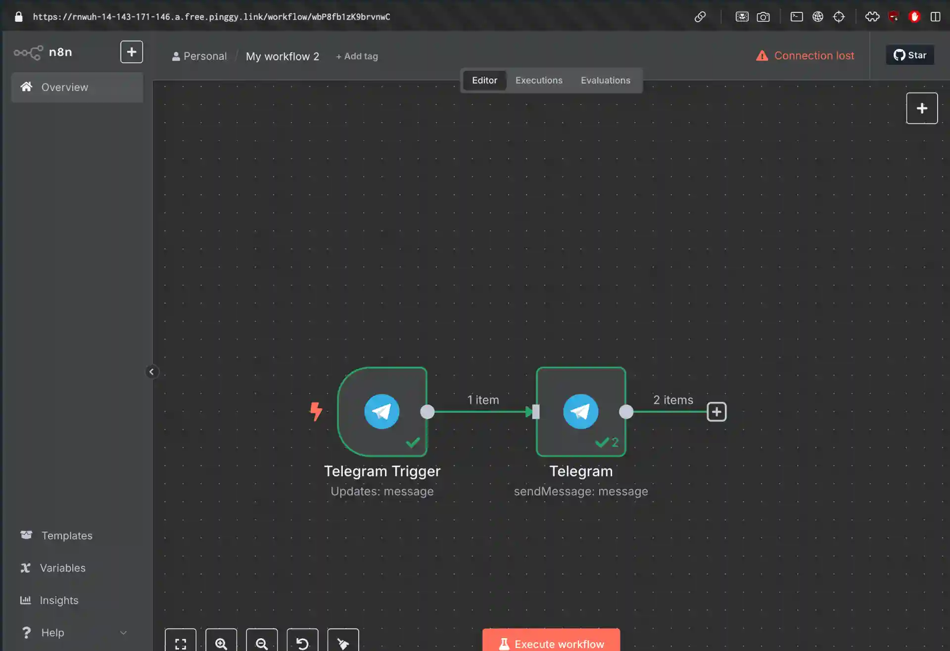 executing workflow
