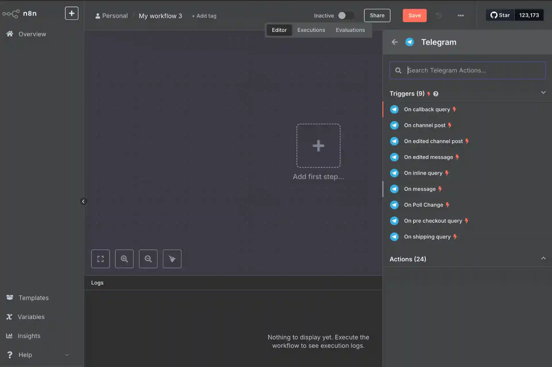 telegram trigger node
