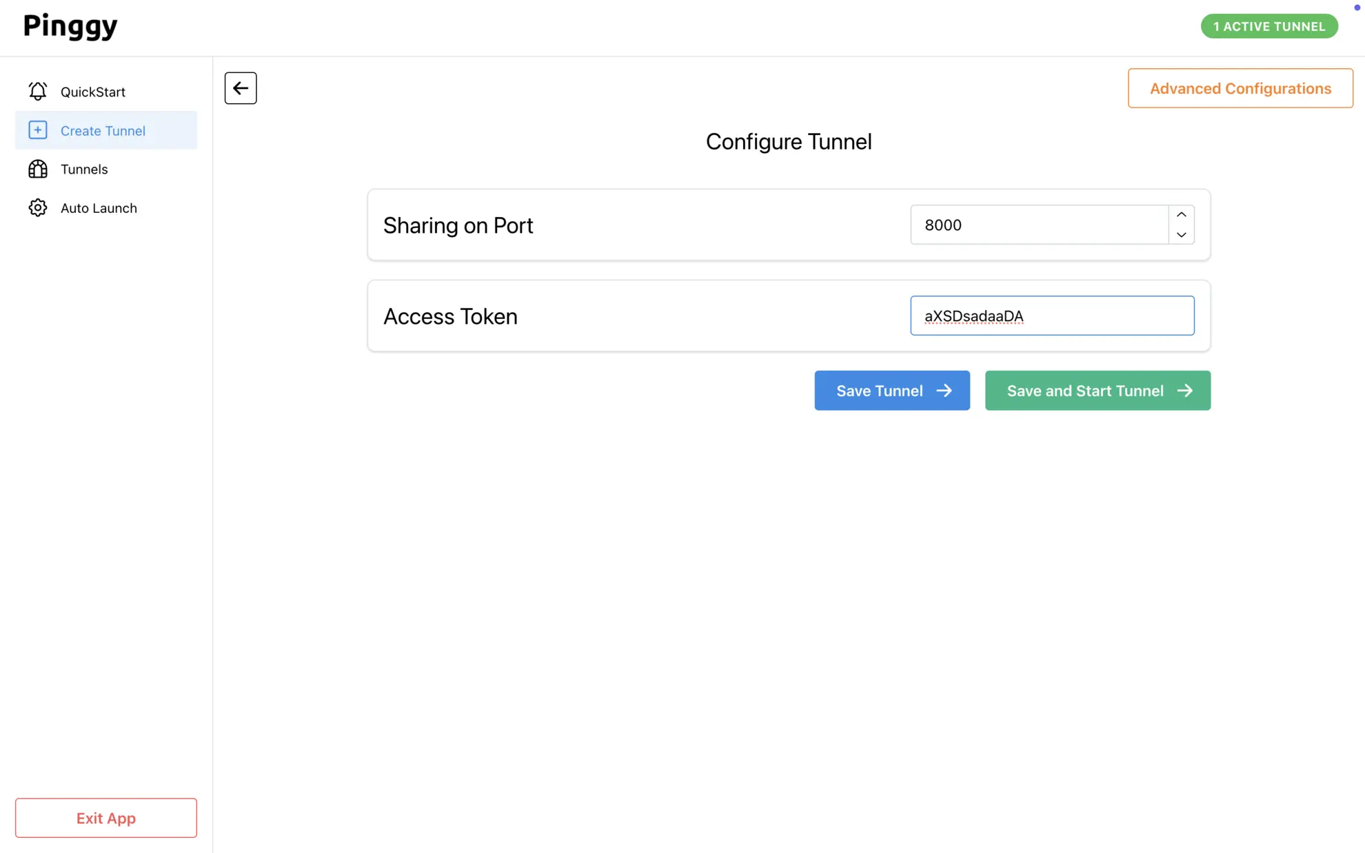 UDP Tunnel Page