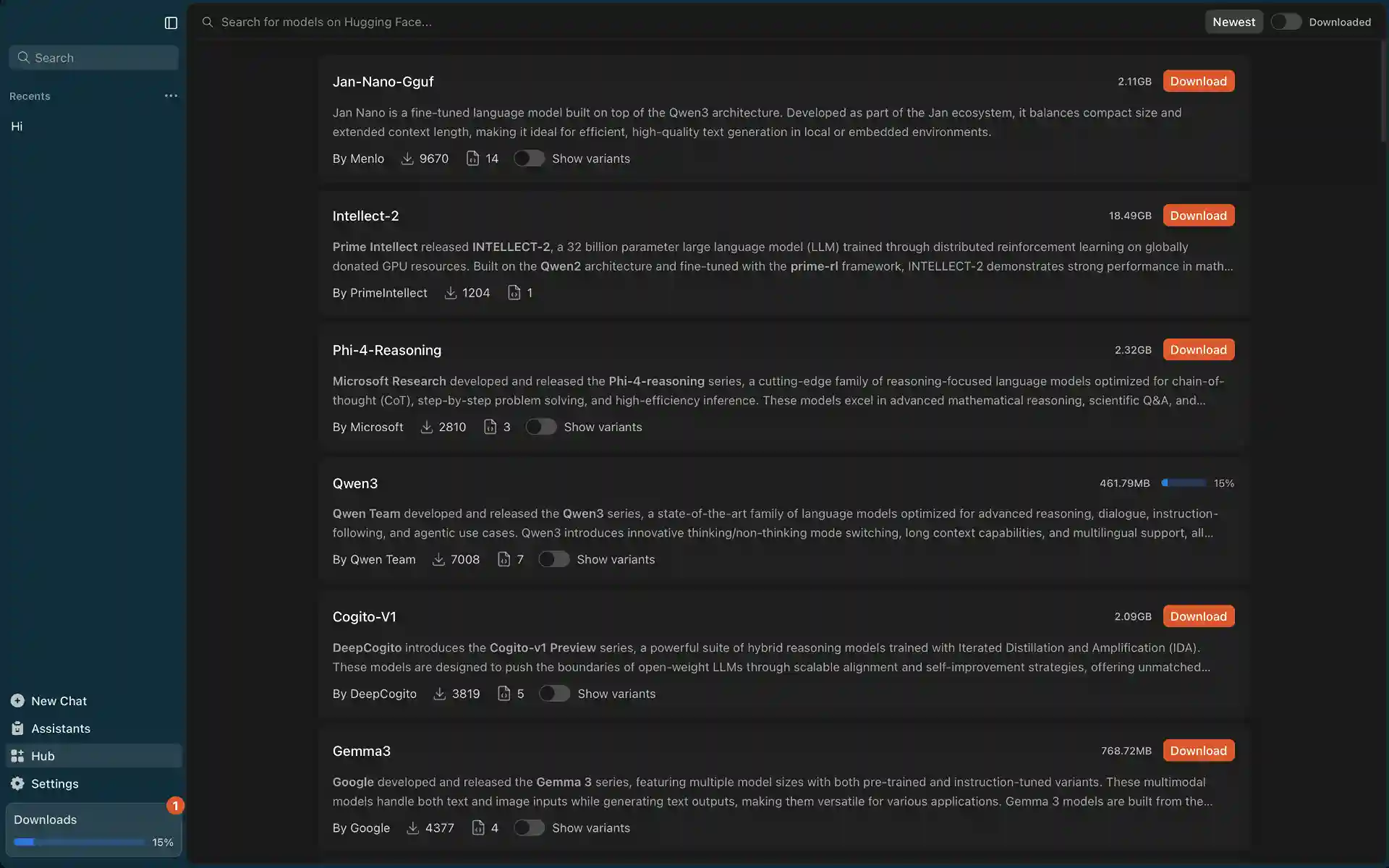 Jan Hub Tab model browser