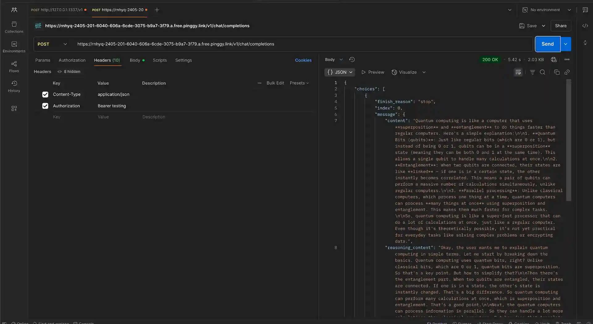 Jan running on Pinggy public url