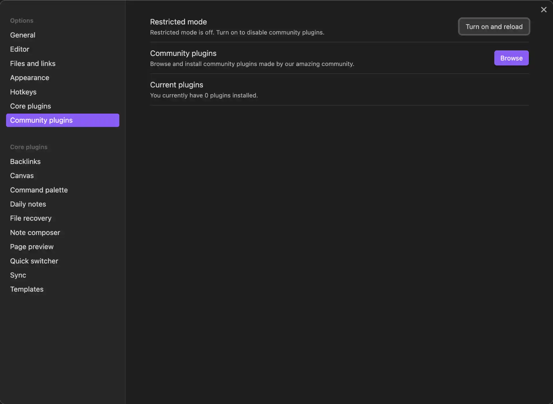 Community plugins restricted mode