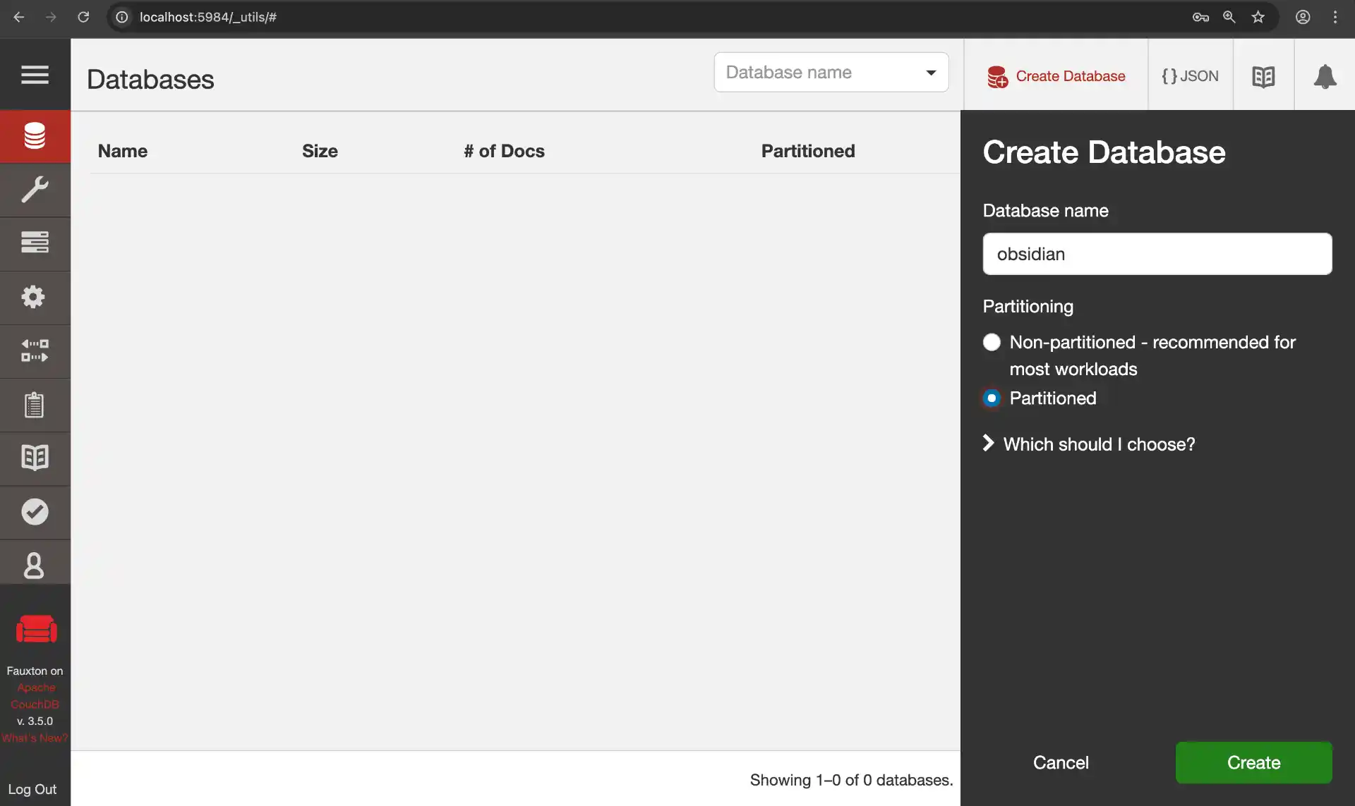 Create obsidian database