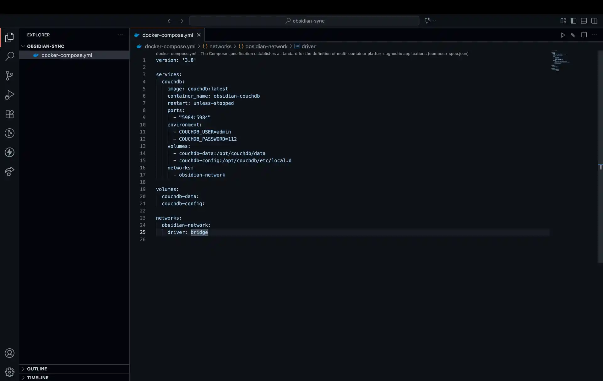 Docker Compose file example