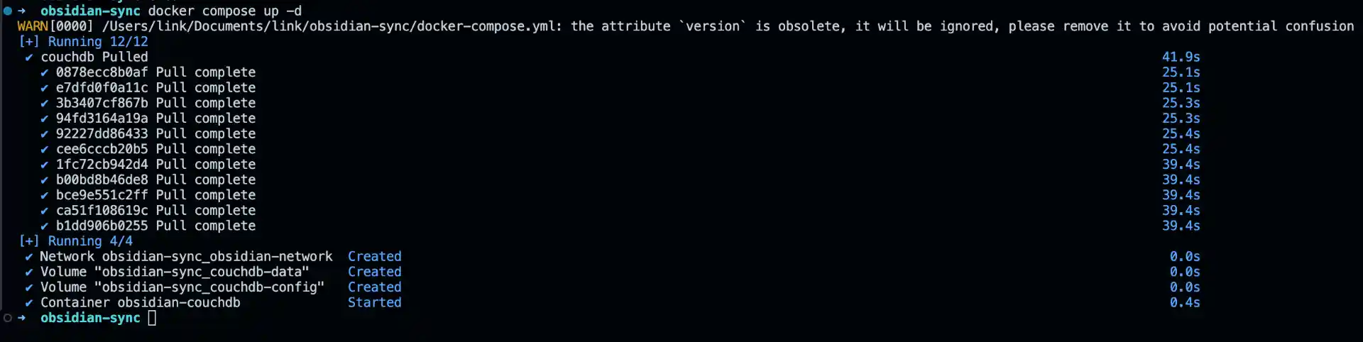 Run docker compose up -d