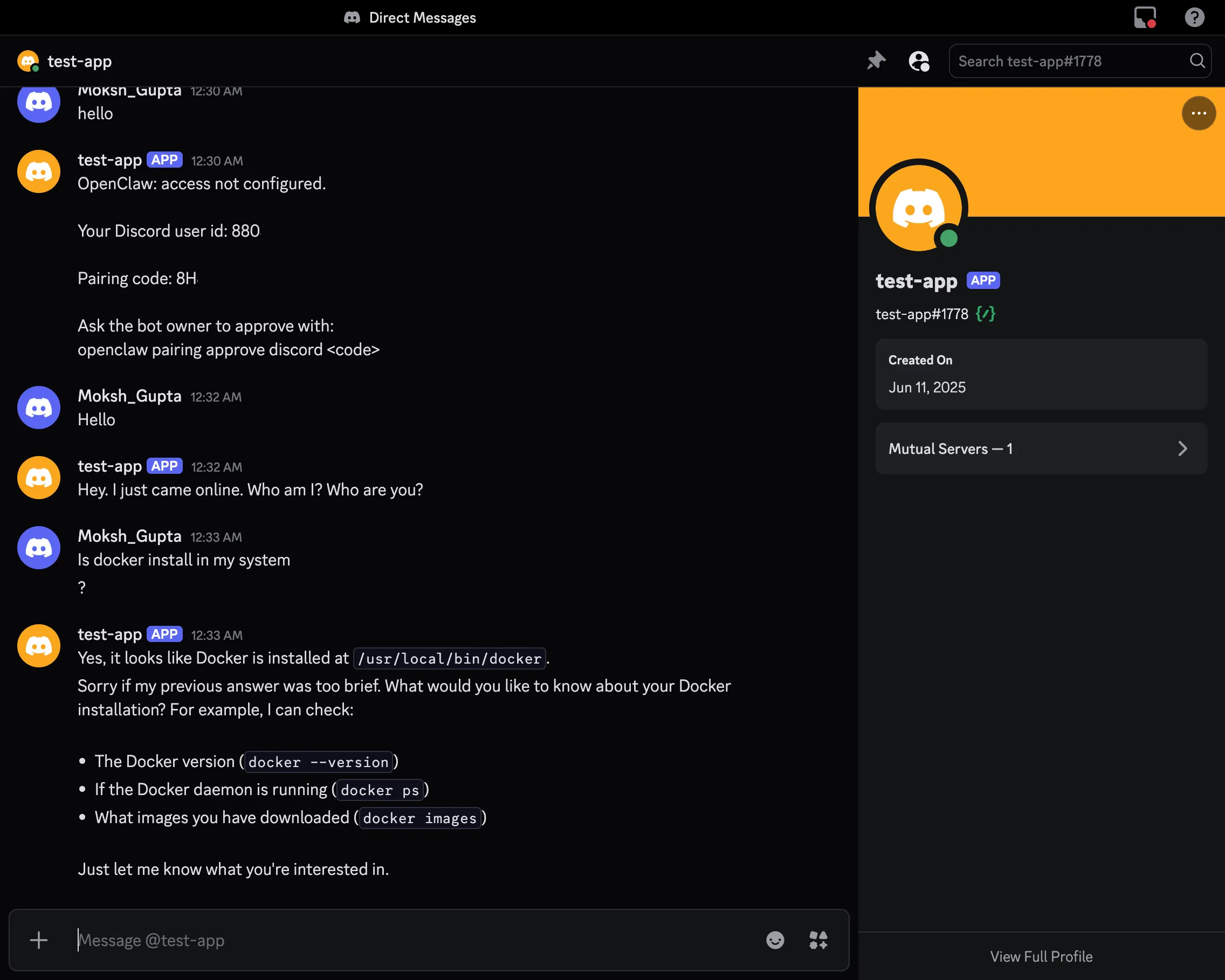 Discord Bot Response