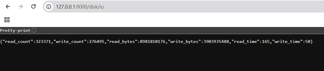 FastAPI application to monitor Disk metrices