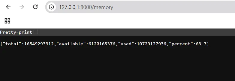 FastAPI application to monitor Memory metrices