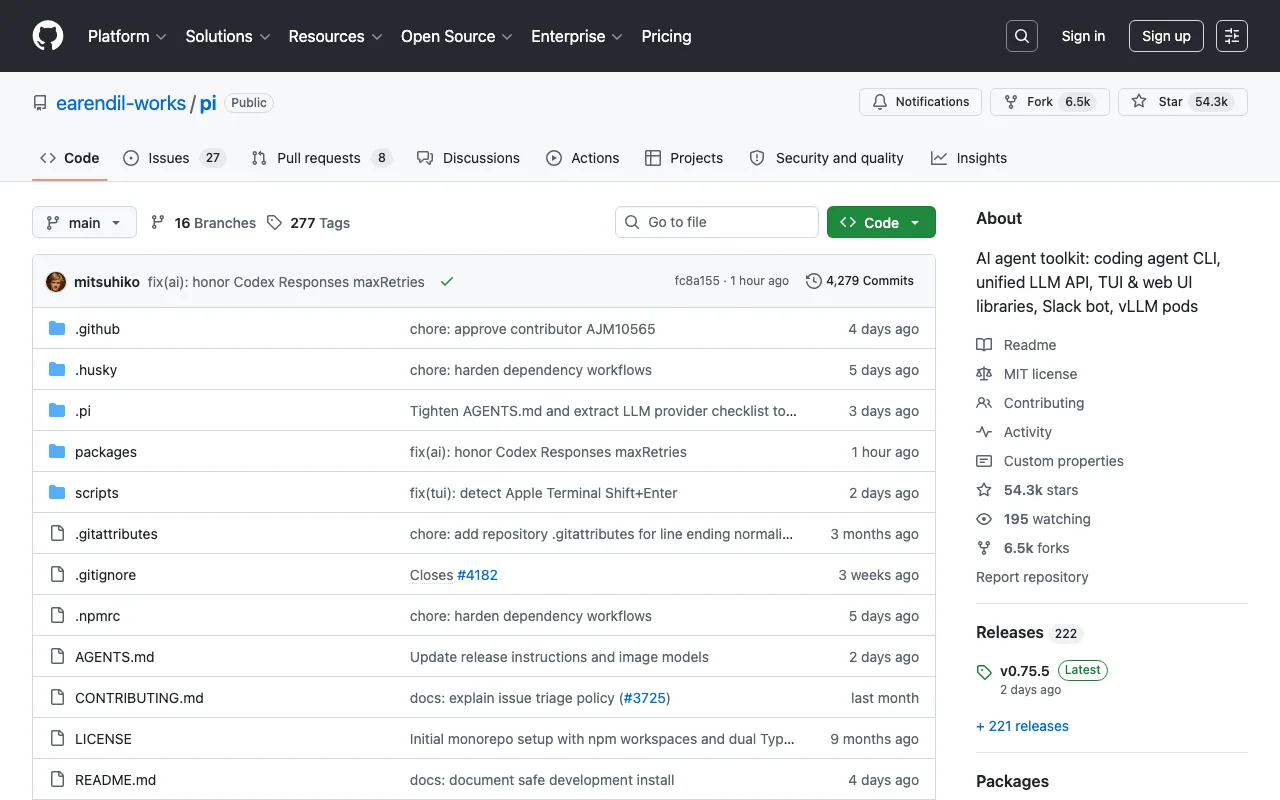 pi coding agent github repository