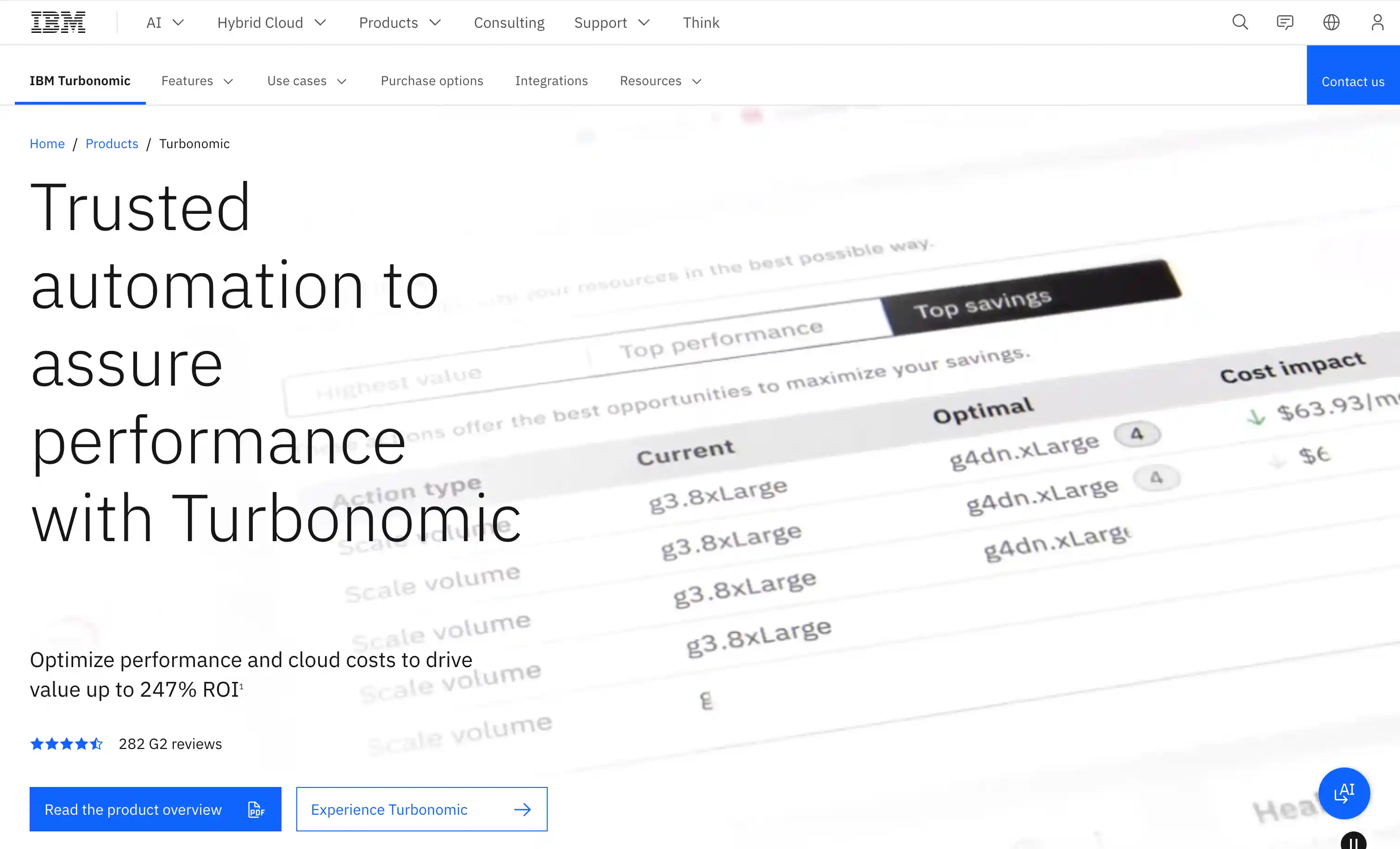IBM Turbonomic Application Resource Management
