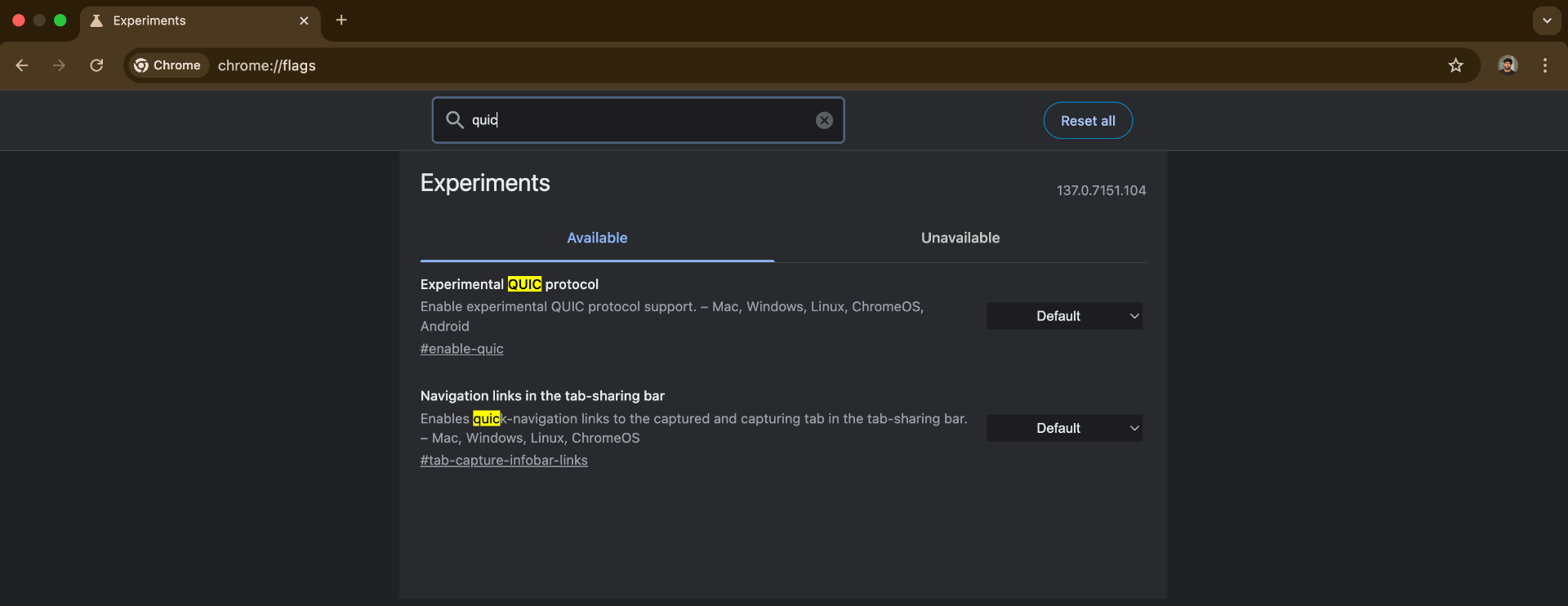 Disable the QUIC Protocol in Chrome