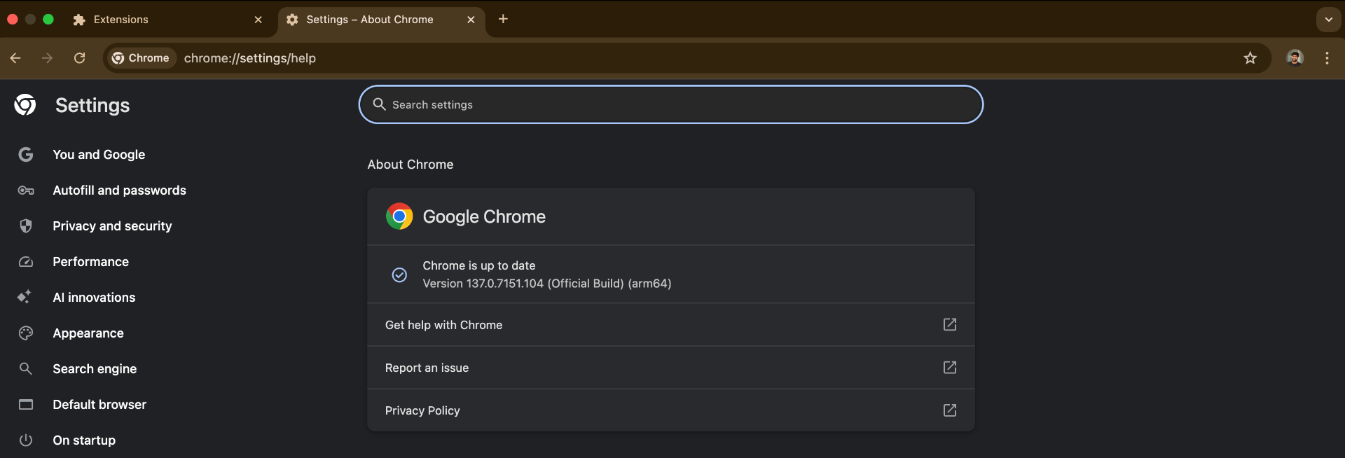 Update Chrome Browser