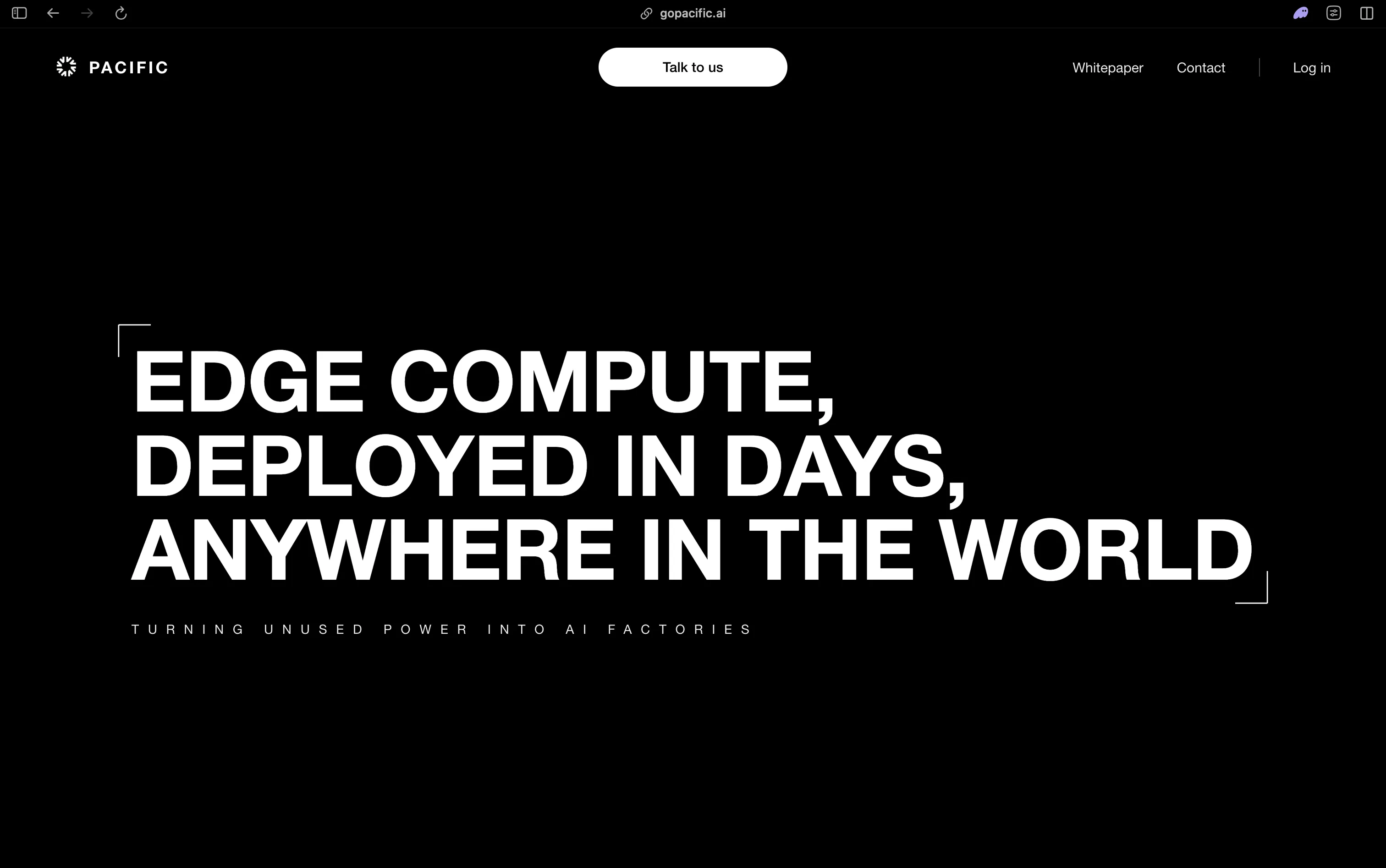 Pacific homepage: edge compute deployed in days, anywhere in the world